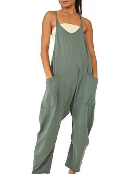 2023 new loose women's solid color zipper patch pocket sling jumpsuit women's cotton pants clothing ladies, Black;gray
2023 new loose women's solid color zipper patch pocket sling jumpsuit women's cotton pants clothing ladies, Black;gray