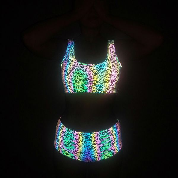 women's two piece pants techwear colorful reflective tracksuit women night club pole dance 2 piece set reflect light bikini bra ensembl, White
women's two piece pants techwear colorful reflective tracksuit women night club pole dance 2 piece set reflect light bikini bra ensembl, White