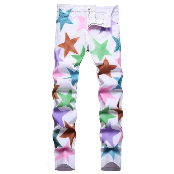 mens jeans style men white paintings spring autumn pantalon hombre cotton pants slim fashion stretch casual trousers 230706, Blue
mens jeans style men white paintings spring autumn pantalon hombre cotton pants slim fashion stretch casual trousers 230706, Blue
