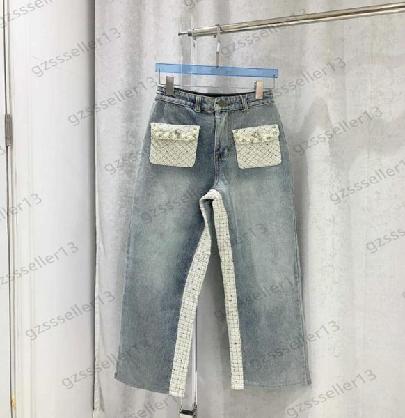 jeans womens fashion tweed pockets patchwork denim trousers pearl sequins decoration high waist slim straight jean pants retro soc8225704, Blue
jeans womens fashion tweed pockets patchwork denim trousers pearl sequins decoration high waist slim straight jean pants retro soc8225704, Blue