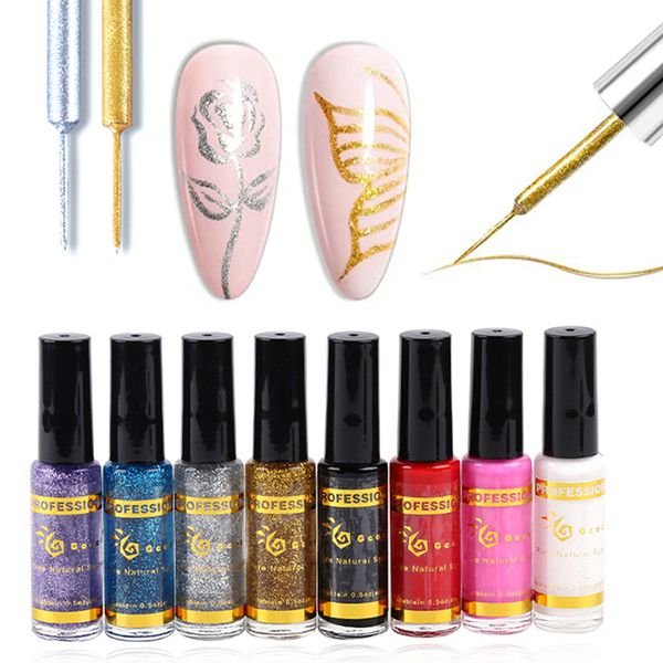 nail gel japan art liner nail polish 1stroke line painting pen 8mlpc silver gold glitter manicure drawstring nail polish gf20# 230706, Red;pink
nail gel japan art liner nail polish 1stroke line painting pen 8mlpc silver gold glitter manicure drawstring nail polish gf20# 230706, Red;pink