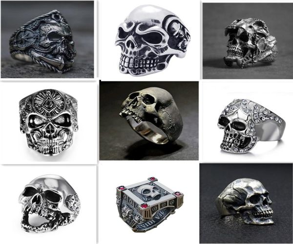 gothic skull ring vintage silver color punk biker metal jewelry rock skeleton rings size 16mm to 22mm mix style9833592
gothic skull ring vintage silver color punk biker metal jewelry rock skeleton rings size 16mm to 22mm mix style9833592