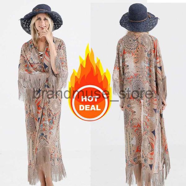 casual dresses 2021 retro printed half sleeve chiffon cardigan kimono boho fringed tassels bikini cover up ankle length cape beach swimsuit, Black;gray
casual dresses 2021 retro printed half sleeve chiffon cardigan kimono boho fringed tassels bikini cover up ankle length cape beach swimsuit, Black;gray