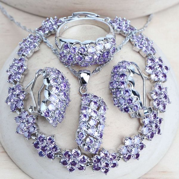 sier women bridal jewelry sets purple zirconia fine costume jewellery wedding earrings rings pendant bracelets necklace, Slivery;golden
sier women bridal jewelry sets purple zirconia fine costume jewellery wedding earrings rings pendant bracelets necklace, Slivery;golden