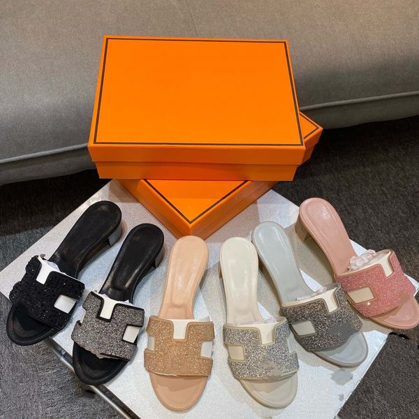 41 colors oasis slippers designer sandal h leather slides women chunky block heels mule glitter luxury designer summer shoes italy style bea, Black
41 colors oasis slippers designer sandal h leather slides women chunky block heels mule glitter luxury designer summer shoes italy style bea, Black