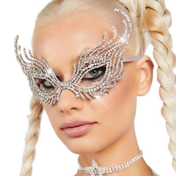face chainfashion rhinestone mask ladies masquerade exaggerated shiny senior accessories mask designer jewelry, Silver
face chainfashion rhinestone mask ladies masquerade exaggerated shiny senior accessories mask designer jewelry, Silver