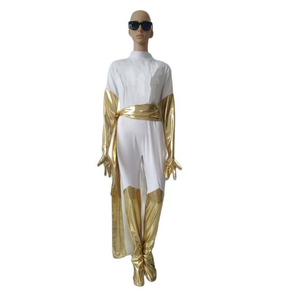 fashion cosplay white&gold shiny catsuit spandex zentai bodysuit jumpsuit outfit halloween party fancy dress, Black
fashion cosplay white&gold shiny catsuit spandex zentai bodysuit jumpsuit outfit halloween party fancy dress, Black