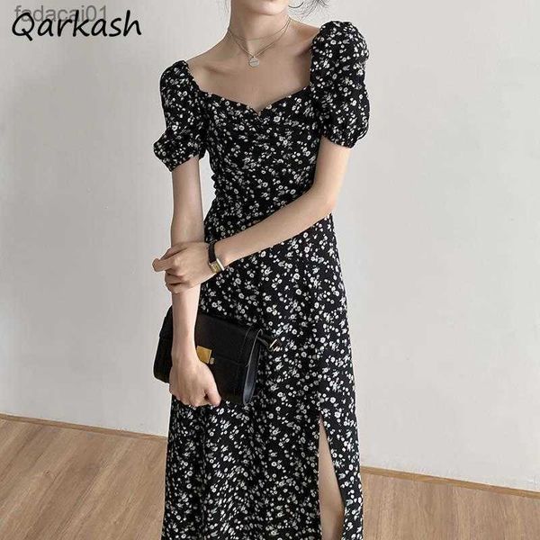 dress women summer square collar french style sideslit design retro elegant temperament feminine maxi holiday vestidos ins new l230621, Black;gray
dress women summer square collar french style sideslit design retro elegant temperament feminine maxi holiday vestidos ins new l230621, Black;gray