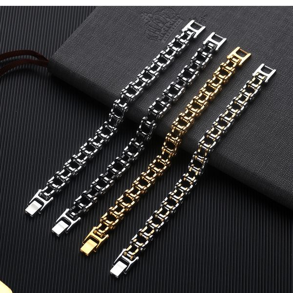 cross-border bracelet titanium steel men's bracelet rock personality motorcycle chain bicycle bracelet, Black
cross-border bracelet titanium steel men's bracelet rock personality motorcycle chain bicycle bracelet, Black