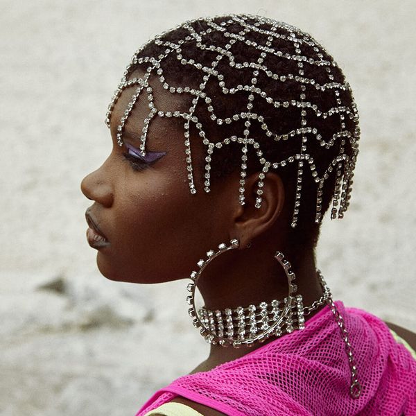 hair chain new fashion grid tassel headdress folk wind rhinestone hair chain temperament designer jewelry, Silver
hair chain new fashion grid tassel headdress folk wind rhinestone hair chain temperament designer jewelry, Silver