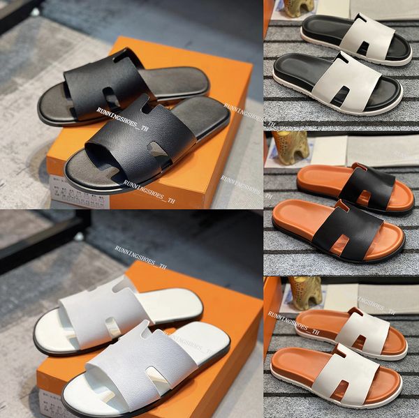 designer slippers men shoes fashion h sandals leather slides summer beach slipper flat sandal with box, Black
designer slippers men shoes fashion h sandals leather slides summer beach slipper flat sandal with box, Black