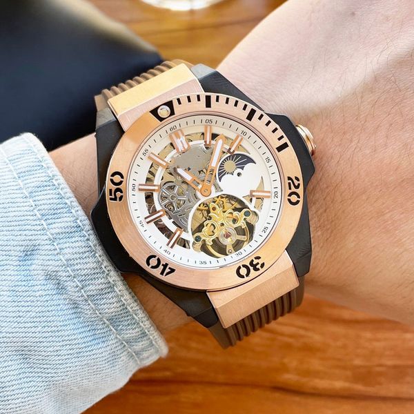 watch mens watch 46mm mechanical movement rubber strap fashion watches waterproof design wristwatch montre de luxe tourbillon, Slivery;brown
watch mens watch 46mm mechanical movement rubber strap fashion watches waterproof design wristwatch montre de luxe tourbillon, Slivery;brown
