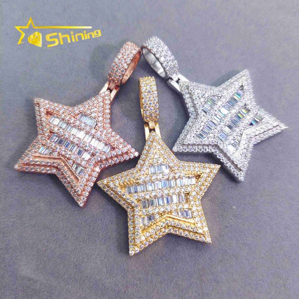 shining stars shape hip hop pendant solid silver + vvs moissanite diamond cross pendants for men women
shining stars shape hip hop pendant solid silver + vvs moissanite diamond cross pendants for men women