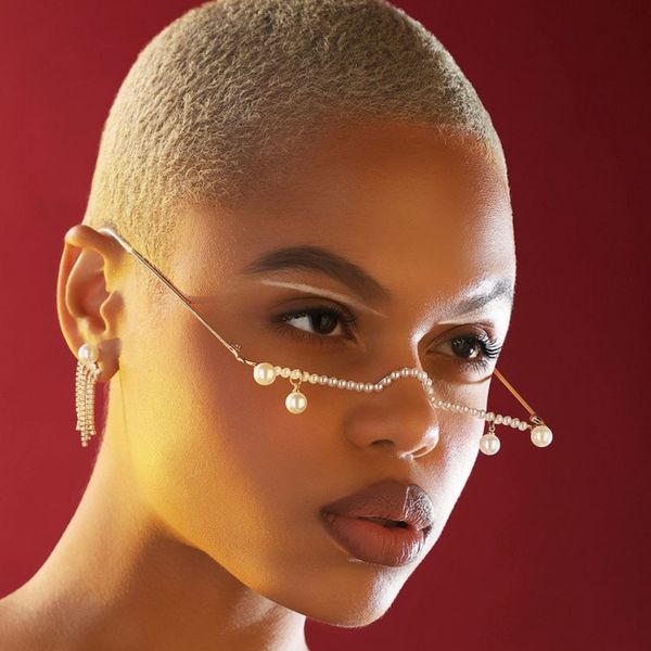 face chainselling alloy jewelry trend street spearl glasses frame personality pendant accessories female face chain designer jewelry, Silver
face chainselling alloy jewelry trend street spearl glasses frame personality pendant accessories female face chain designer jewelry, Silver