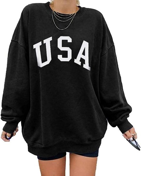womens oversized batwing long sleeve sweatshirts crewneck pullover, Black