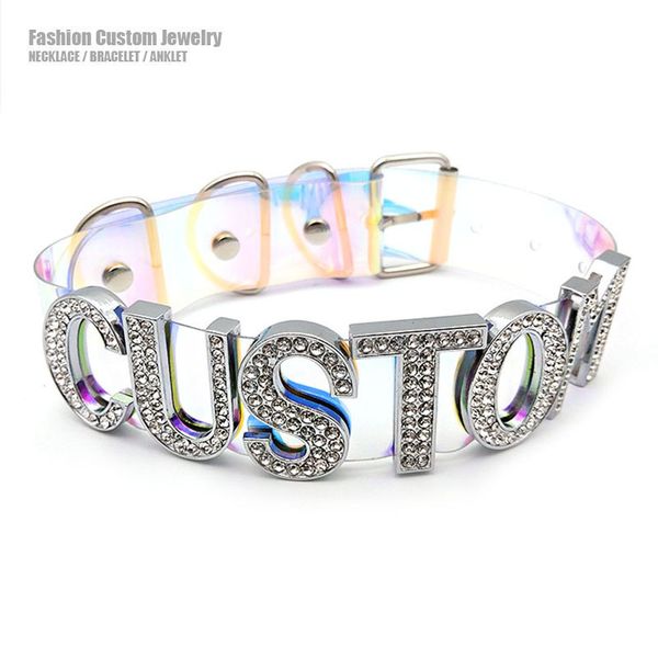 pendant necklaces punk custom name choker letters necklace women men colorful laser pu buckle collar chocker cosplay party jewelry 230707, Silver
pendant necklaces punk custom name choker letters necklace women men colorful laser pu buckle collar chocker cosplay party jewelry 230707, Silver