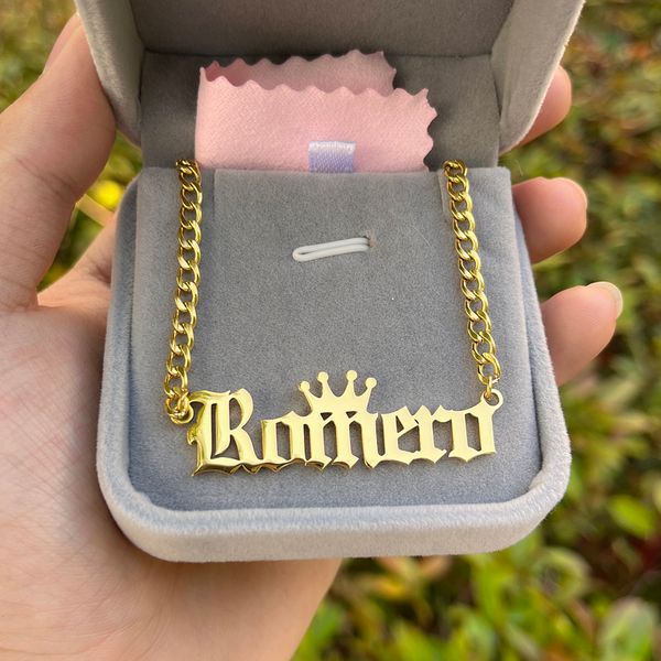 pendant necklaces crown name necklace stainless steel custom women cuban chain letter for gifts 230707, Silver
pendant necklaces crown name necklace stainless steel custom women cuban chain letter for gifts 230707, Silver