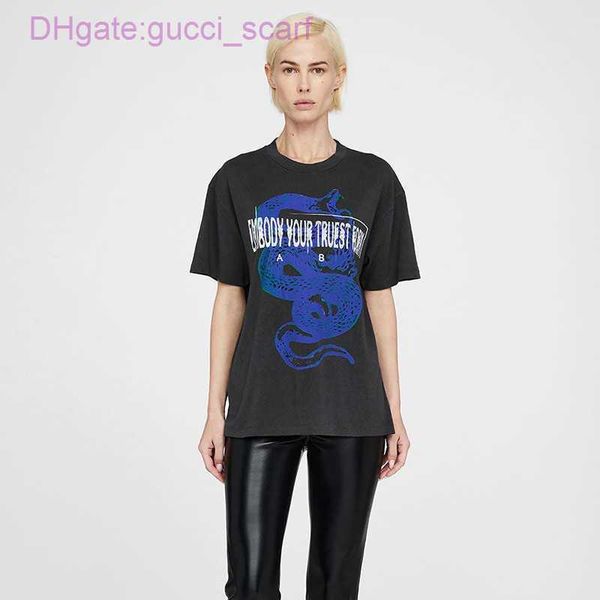 women's t-shirt 2023ss ab niche snake letter print t shirt stir-fried snowflake washed tee women short-sleeved t-shirt bings, White
women's t-shirt 2023ss ab niche snake letter print t shirt stir-fried snowflake washed tee women short-sleeved t-shirt bings, White