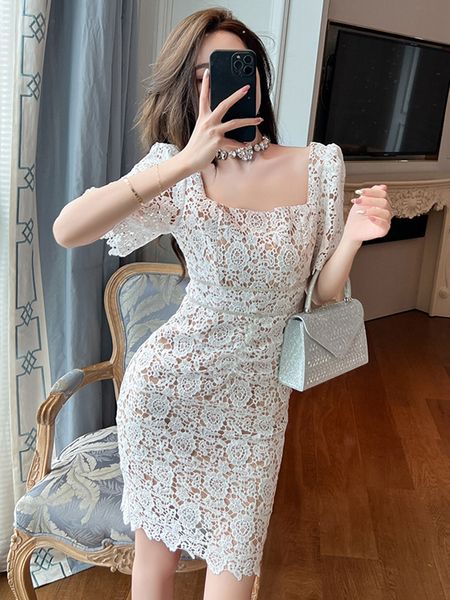 basic casual dresses summer elegant women evening dress lace hollow square collar slim midi party gown vacation femme mujer vestidos 230706, Black;gray
basic casual dresses summer elegant women evening dress lace hollow square collar slim midi party gown vacation femme mujer vestidos 230706, Black;gray