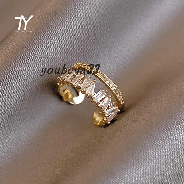 luxury zircon gold double student opening rings for woman 2021 fashion gothic finger jewelry wedding party girl's ring, Silver
luxury zircon gold double student opening rings for woman 2021 fashion gothic finger jewelry wedding party girl's ring, Silver