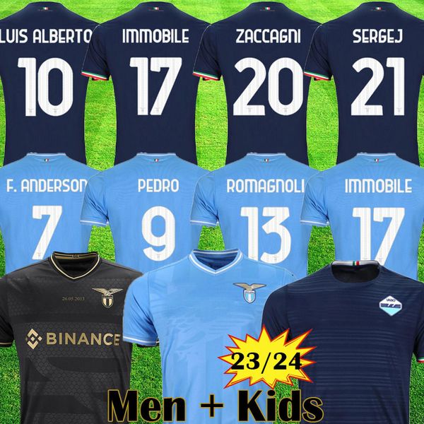 23 24 lazio soccer jerseys sergej 2023 2024 laz anniversary football shirt 10th pedro luis alberto immobile men kids kits maglia da calcio, Black;yellow
23 24 lazio soccer jerseys sergej 2023 2024 laz anniversary football shirt 10th pedro luis alberto immobile men kids kits maglia da calcio, Black;yellow