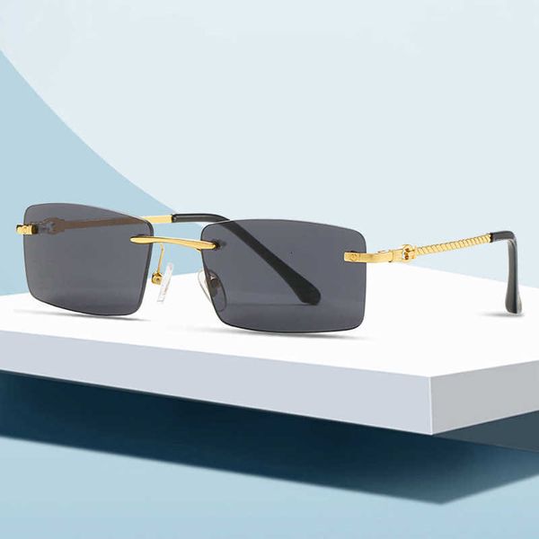 new kajia twist leg sunglasses men's and women's frameless square sunglasses fashion personalized optical glasses, White;black
new kajia twist leg sunglasses men's and women's frameless square sunglasses fashion personalized optical glasses, White;black