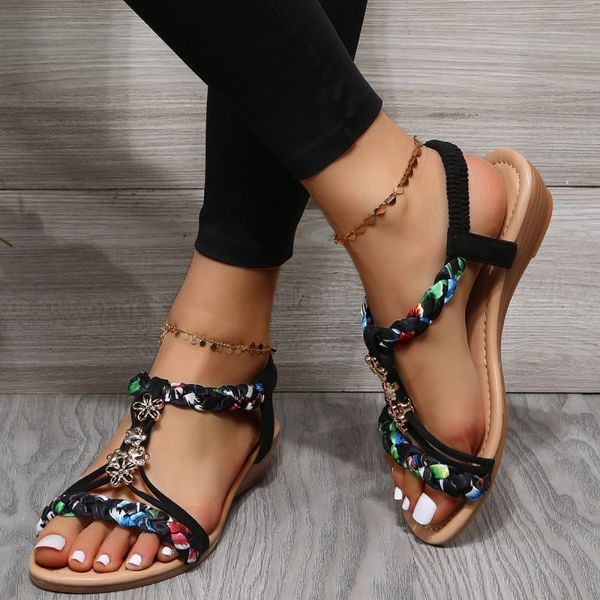 sandals rimocy women wedges bohemian sandals summer flower non slip beach sandalias mujer elastic band low heels roman shoes woman 230707, Black
sandals rimocy women wedges bohemian sandals summer flower non slip beach sandalias mujer elastic band low heels roman shoes woman 230707, Black