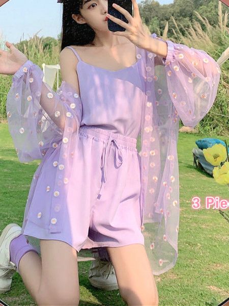 women's two piece pants women 3 piece sets summer sweet girls set soft sun-proof floral ins outwear chic lady crop high waist drawstrin, White
women's two piece pants women 3 piece sets summer sweet girls set soft sun-proof floral ins outwear chic lady crop high waist drawstrin, White