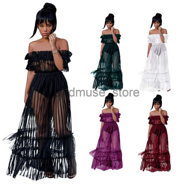 casual dresses 3xl women ruffle off shoulder mesh swimsuits cover-ups sheer see through bikini cover up tulle beach long dress j230707, Black;gray
casual dresses 3xl women ruffle off shoulder mesh swimsuits cover-ups sheer see through bikini cover up tulle beach long dress j230707, Black;gray