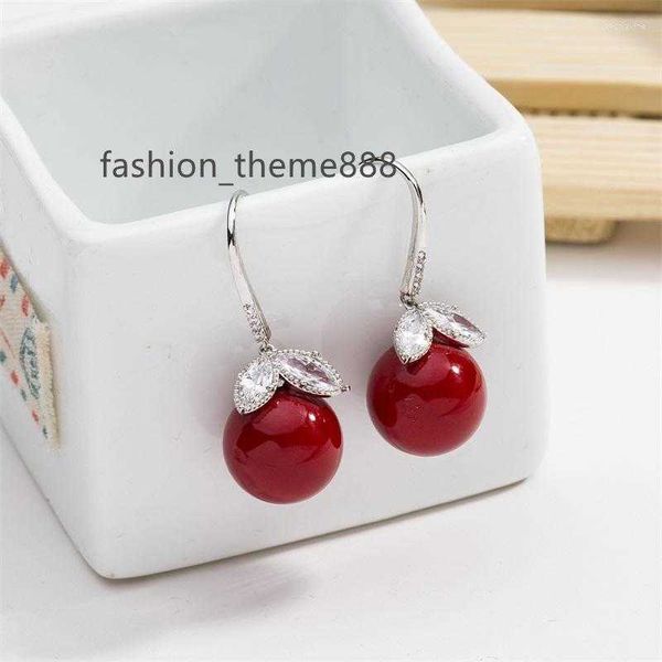 dangle earrings copper cubic zirconia simple exquisite red ball drop women fashion cute girls elegant woman, Silver
dangle earrings copper cubic zirconia simple exquisite red ball drop women fashion cute girls elegant woman, Silver