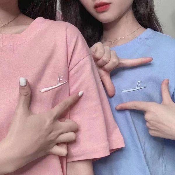 heavy industry letter embroidered loose casual large szie couple half sleeve student t-shirt, White
heavy industry letter embroidered loose casual large szie couple half sleeve student t-shirt, White