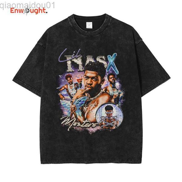 men's t-shirts lil nas x t shirt hip hop rapper lamar hill rock vintage washed tees oversized t-shirt harajuku short sleeve men 100% co, White;black
men's t-shirts lil nas x t shirt hip hop rapper lamar hill rock vintage washed tees oversized t-shirt harajuku short sleeve men 100% co, White;black