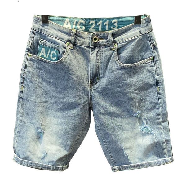 mens jeans korean style summer luxury denim short pants with distressed light blue wash slim fit casual shorts 230706
mens jeans korean style summer luxury denim short pants with distressed light blue wash slim fit casual shorts 230706