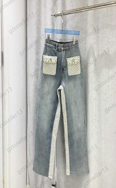 jeans womens fashion tweed pockets patchwork denim trousers pearl sequins decoration high waist slim straight jean pants retro soc9630218, Blue
jeans womens fashion tweed pockets patchwork denim trousers pearl sequins decoration high waist slim straight jean pants retro soc9630218, Blue