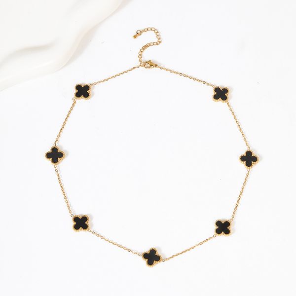 fine jewelry double side 7 clover necklace gold stainless steel necklaces for women gift, Silver
fine jewelry double side 7 clover necklace gold stainless steel necklaces for women gift, Silver