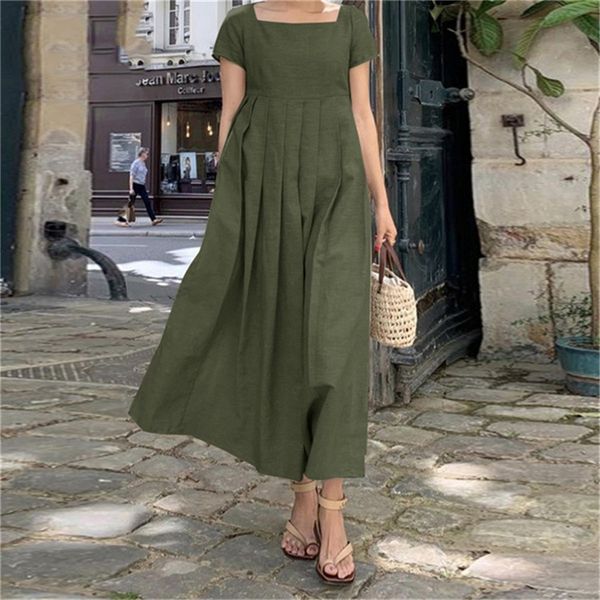 basic casual dresses women dress loose short sleeve cotton linen folds boho long summer beach solid color party maxi female 230706, Black;gray
basic casual dresses women dress loose short sleeve cotton linen folds boho long summer beach solid color party maxi female 230706, Black;gray