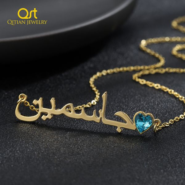 pendant necklaces personalized arabic name necklace birthstone stainless steel nameplated custom jewelry gifts for women 230707, Silver
pendant necklaces personalized arabic name necklace birthstone stainless steel nameplated custom jewelry gifts for women 230707, Silver