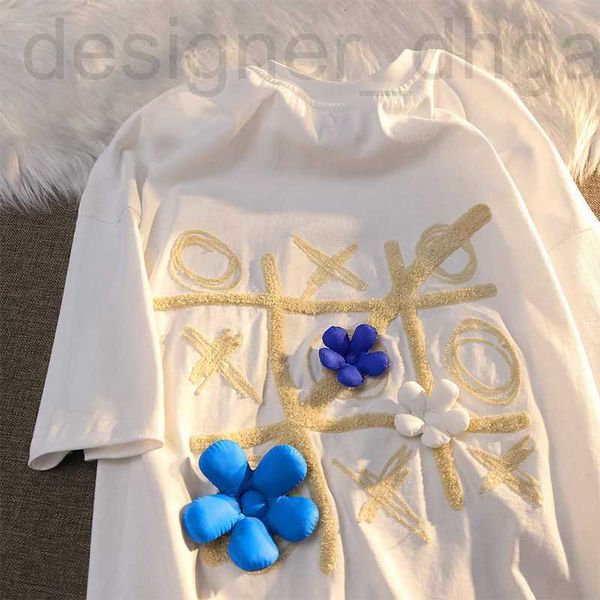 women's t-shirt designer towel embroidery designer nine-square flocking short-sleeved t-shirt women fashion graphic tee vintage kawaii, White
women's t-shirt designer towel embroidery designer nine-square flocking short-sleeved t-shirt women fashion graphic tee vintage kawaii, White