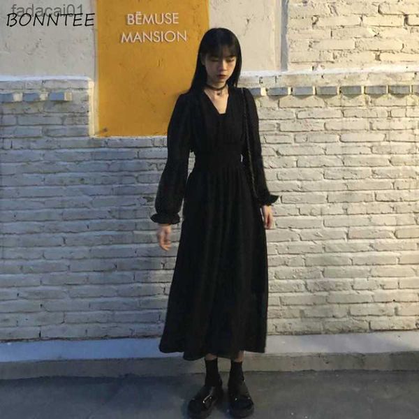 dress women autumn chic simple elegant puff sleeve vintage black ladies streetwear party daily vneck female clothing vestidos l230621, Black;gray
dress women autumn chic simple elegant puff sleeve vintage black ladies streetwear party daily vneck female clothing vestidos l230621, Black;gray