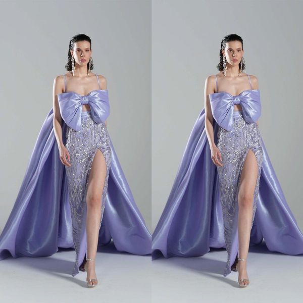 graceful spaghetti straps mermaid evening dresses big bow prom dress with cloak side split floor length formal party gowns, Black;red
graceful spaghetti straps mermaid evening dresses big bow prom dress with cloak side split floor length formal party gowns, Black;red