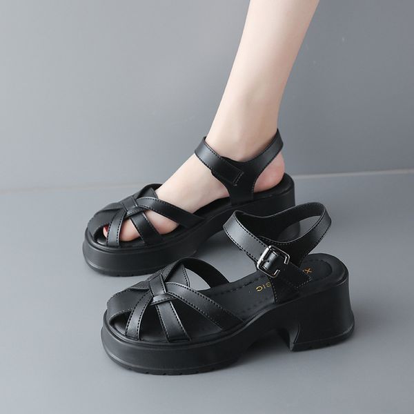 baotou hollow woven sandals women's summer 2023 new fashion casual solid color roman sandals., Black
baotou hollow woven sandals women's summer 2023 new fashion casual solid color roman sandals., Black