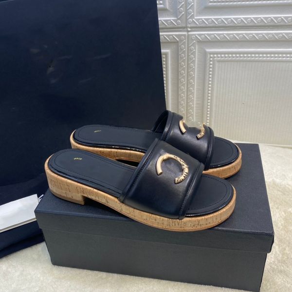 women designer platform sandals summer channel slippers chain leather sandal outdoor beach flat woman ccity hfd, Black
women designer platform sandals summer channel slippers chain leather sandal outdoor beach flat woman ccity hfd, Black