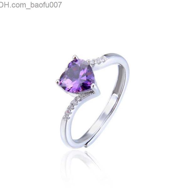 wedding rings s925 sterling silver women s ring punk couple resizable purple heart shaped zircon wedding gift luxury original 925 jewelry z2, Slivery;golden
wedding rings s925 sterling silver women s ring punk couple resizable purple heart shaped zircon wedding gift luxury original 925 jewelry z2, Slivery;golden