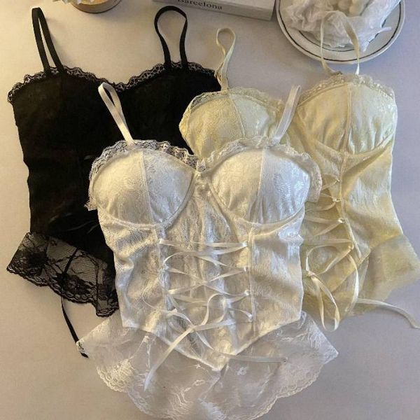 women's tanks camis y2k clothes blouses crop women corset lace bandage t-shirt camisole woman sling tank fashion sleeveless waistcoat, White
women's tanks camis y2k clothes blouses crop women corset lace bandage t-shirt camisole woman sling tank fashion sleeveless waistcoat, White