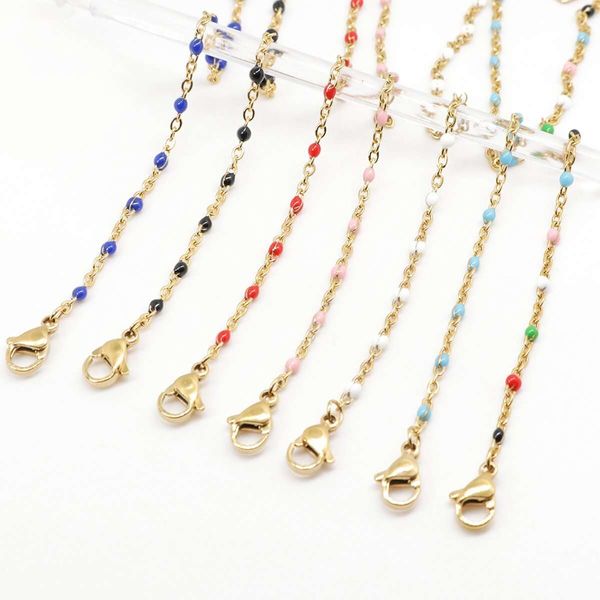 enamel anklet stainless steel gold color 23cm(9") long for birthday party and new year gifts , 1 piece
enamel anklet stainless steel gold color 23cm(9") long for birthday party and new year gifts , 1 piece
