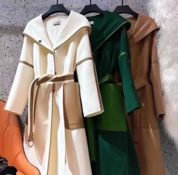 fashion women's wool coat designer blends splicing double-sided tweed hooded coats slim long coats with belse, Black
fashion women's wool coat designer blends splicing double-sided tweed hooded coats slim long coats with belse, Black