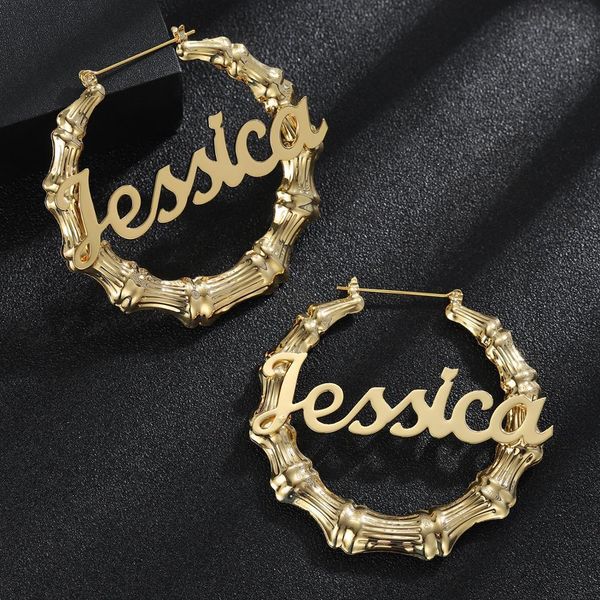 hoop huggie 30mm125mm custom bamboo earrings customize name style personality earring with statement words hiphop 230707, Golden;silver
hoop huggie 30mm125mm custom bamboo earrings customize name style personality earring with statement words hiphop 230707, Golden;silver