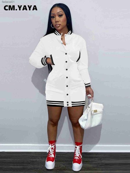 cmyaya women fashion striped side single breasted long sleeve baseball midi mini dress autumn winter sweatshirt active dresses l230621, Black;gray
cmyaya women fashion striped side single breasted long sleeve baseball midi mini dress autumn winter sweatshirt active dresses l230621, Black;gray