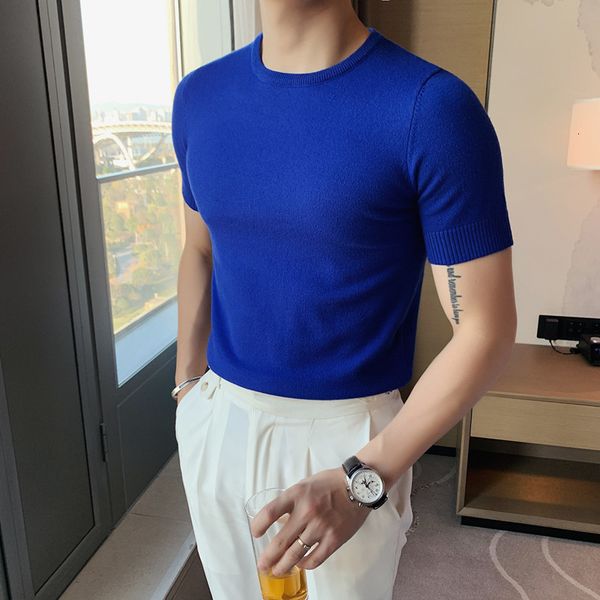 men's t-shirts summer men thin slim fit t-shirt knitted short sleeves solid color sweater pullover t shirt slim knitted tees homme 2307, White;black
men's t-shirts summer men thin slim fit t-shirt knitted short sleeves solid color sweater pullover t shirt slim knitted tees homme 2307, White;black
