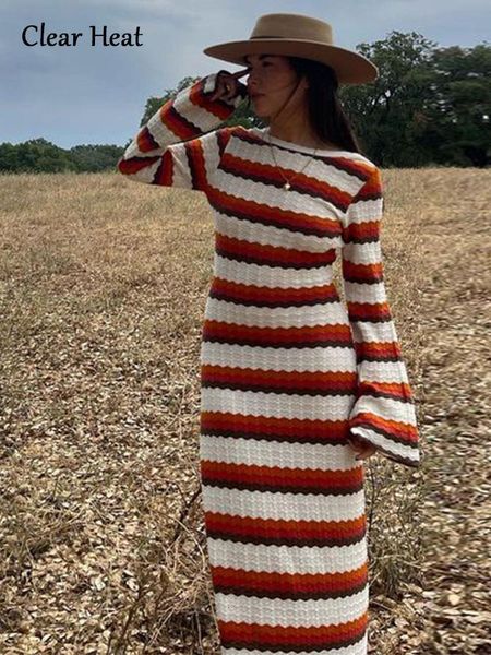 urban dresses women elegant striped backless knitted maxi dress female flare long sleeve o neck dresses summer female street vestidos 230706, White;black
urban dresses women elegant striped backless knitted maxi dress female flare long sleeve o neck dresses summer female street vestidos 230706, White;black